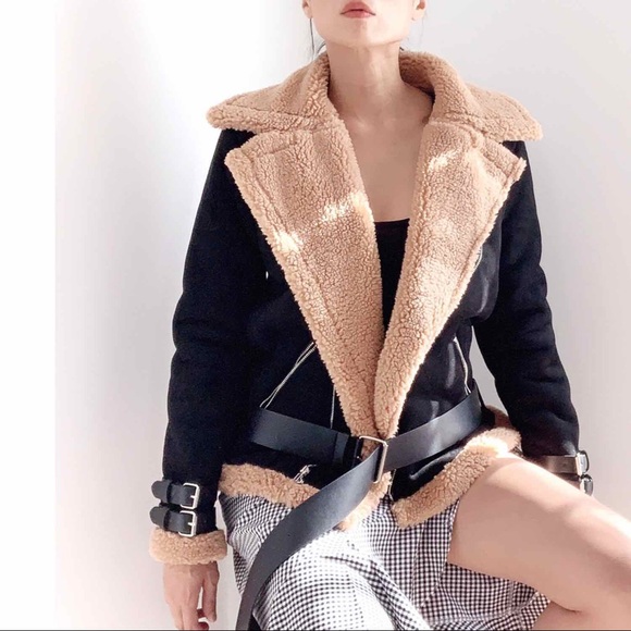 FAUX FUR MOTO JACKET - Picture 5 of 11